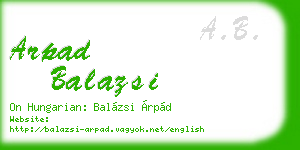 arpad balazsi business card