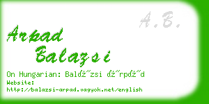 arpad balazsi business card